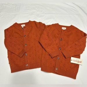 🍁NWT Cat & Jack - Fall Rust Orange Cardigan- 18M
